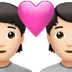 💑🏻 couple with heart: light skin tone display on Apple